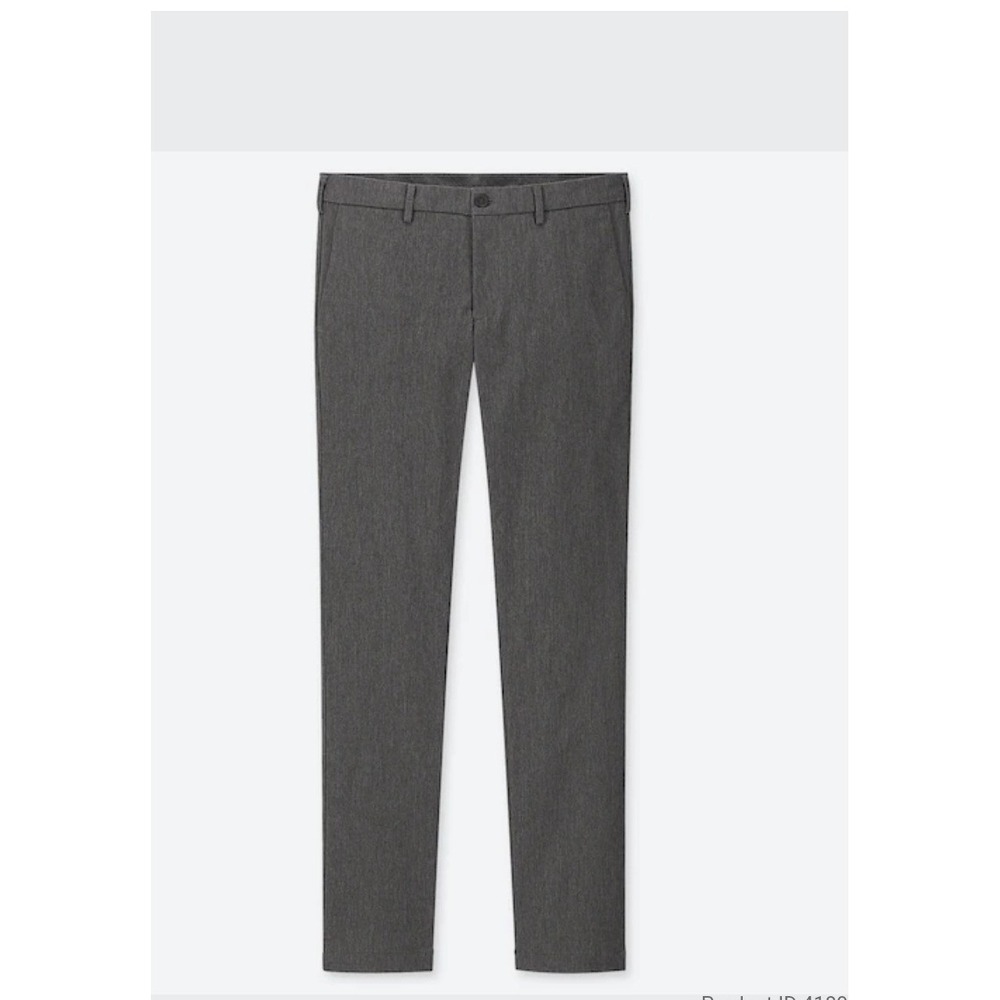 Uniqlo Slim Fit Chino Pants Mens 31x34 Black Cotton Stretch 321-418916‎